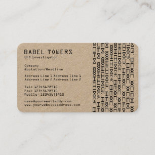 Tarjeta De Visita Real Extranjero Writing (Kraft)