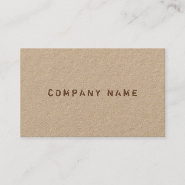 Tarjeta De Visita Real Kraft Paper Elegant Distresant Text Template (Anverso)