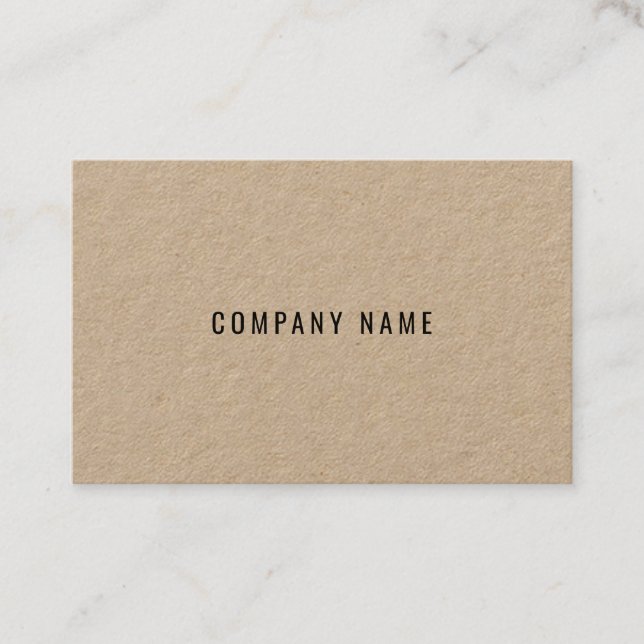 Tarjeta De Visita Real Kraft Paper Elegant Modern Company Template (Anverso)