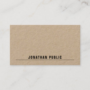 Tarjeta De Visita Real Kraft Paper Modern Elegant Simple Template