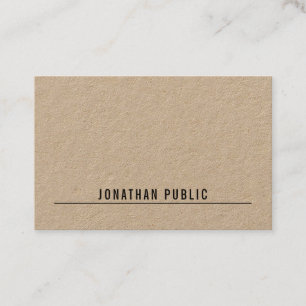 Tarjeta De Visita Real Kraft Paper Moderno Elegante Simple Minimalis