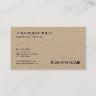 Tarjeta De Visita Real Kraft Paper Profesional Moderno