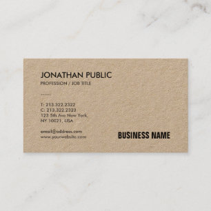 Tarjeta De Visita Real Kraft Paper Professional Elegant Template