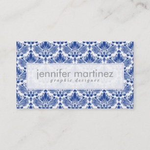 Tarjeta De Visita Reales Elegantes Damas Y Bañeras Azules Y Blancas