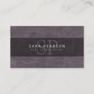 Tarjeta De Visita RealEstate Agent PropertyInvestment MonogramGrunge