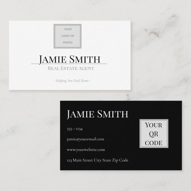 Tarjeta De Visita Realestate Business Card Templates Minimalistic (Anverso / Reverso)