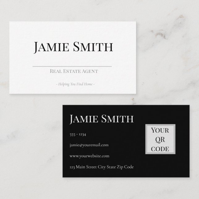 Tarjeta De Visita Realestate Business Card Templates Minimalistic (Anverso / Reverso)