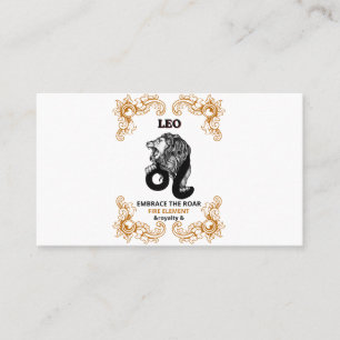 Tarjeta De Visita Realeza Leo Zodiaco   Acepta el Rugido Elemento Fu
