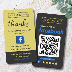 Tarjeta De Visita Realimentación de Clientes de Facebook Negocio Piz