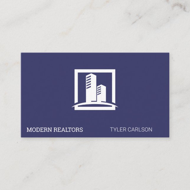 Tarjeta De Visita Realtor | Agente inmobiliario | Edificio de propie (Anverso)
