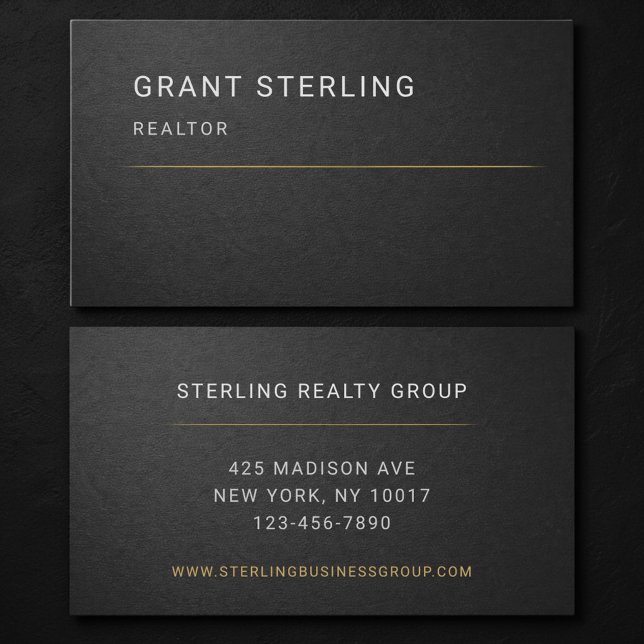 Tarjeta De Visita Realtor Black Profesional  (Subido por el creador)