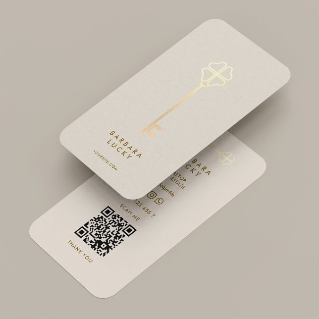 Tarjeta De Visita Realtor Broker Mortgage Sand Gold Key Minimal (Realtor Broker Mortgage Sand Gold Key Minimal Business Card
)