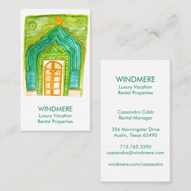 Tarjeta De Visita Realtor de agente inmobiliario de la puerta de agu (Anverso / Reverso)