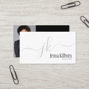 Tarjeta De Visita Realtor de escritura negra de estilo