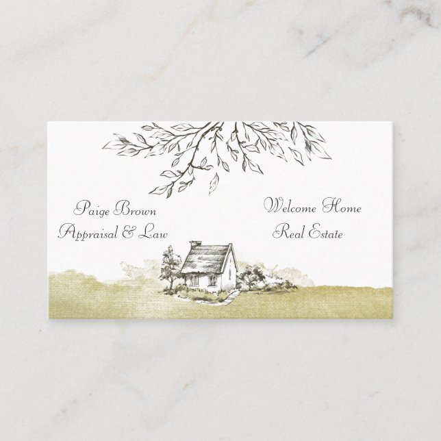 Tarjeta De Visita Realtor de la Casa Blanca y Negra (Anverso)