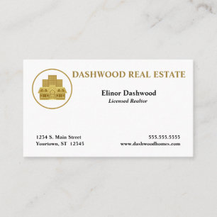 Tarjeta De Visita Realtor del agente inmobiliario de oro