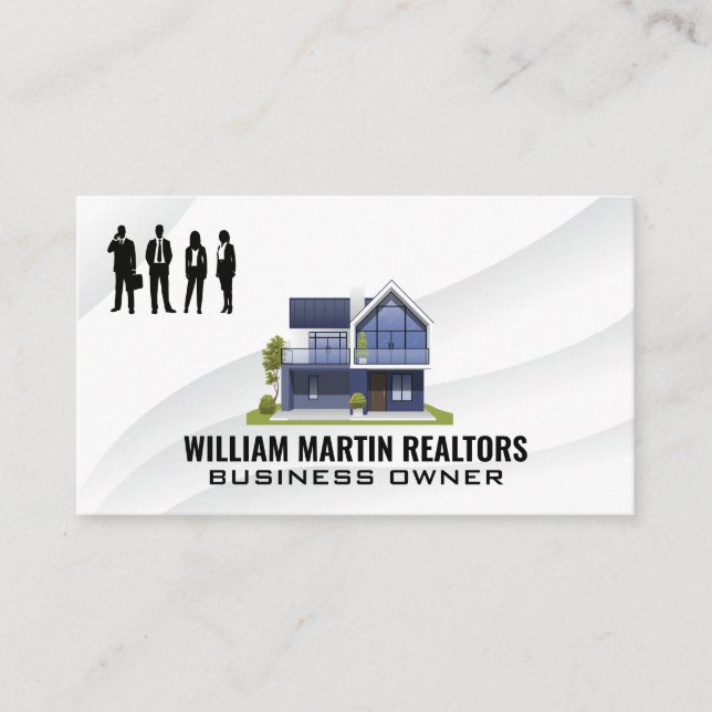 Tarjeta De Visita Realtor | Empresarios | Hogar moderno (Anverso)