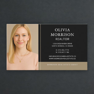 Tarjeta De Visita Realtor Foto Negro Oro
