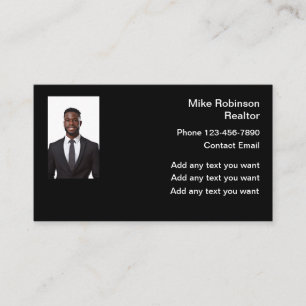 Tarjeta De Visita Realtor fotográfico afroamericano