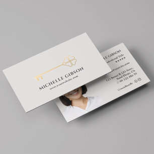 Tarjeta De Visita Realtor Gold Key Mortgage Broker Profesional