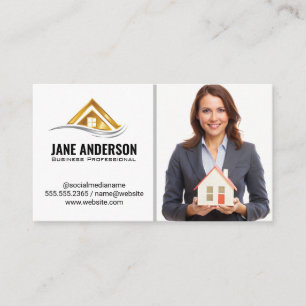Tarjeta De Visita Realtor Holding Home   Mujer empresaria