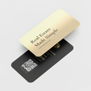 Tarjeta De Visita Realtor Inmobiliaria Propiedad Black Gold Moder