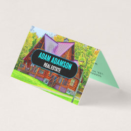 Tarjeta De Visita Realtor inmobiliario de lujo (QR Code) plegado