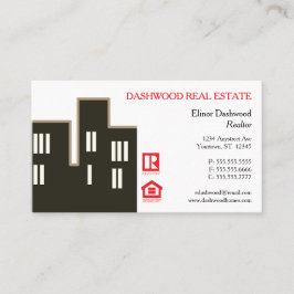 Tarjeta De Visita Realtor inmobiliario Skyscraper Silhouette