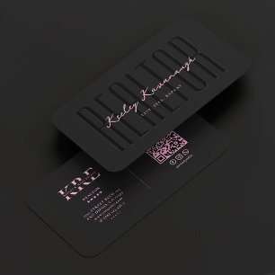 Tarjeta De Visita Realtor Mortgage Black Pink Real Estate Broker