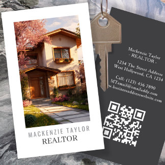 Tarjeta De Visita Realtor Photo Professional Personalized QR Code