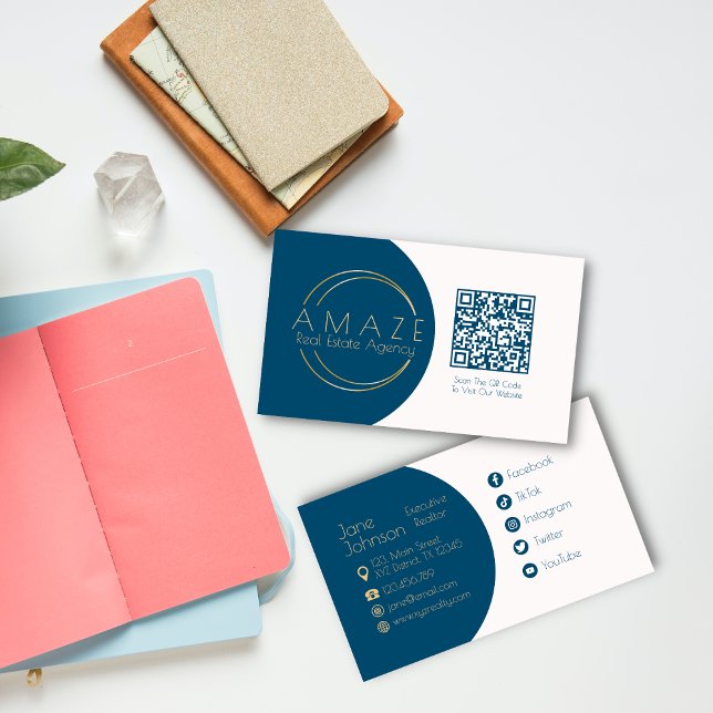 Tarjeta de visita Realtor QR con diseño de logotip (Subido por el creador)
