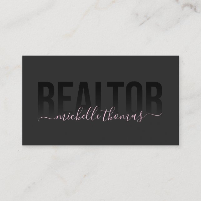Tarjeta De Visita Realtor Real Estate Agent Profesional Añadir foto (Anverso)