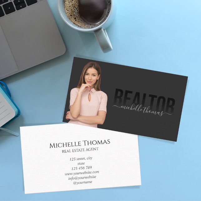 Tarjeta De Visita Realtor Real Estate Agent Profesional Añadir foto (Subido por el creador)