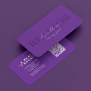 Tarjeta De Visita Realtor Royal Purple Real Estate Monograma moderno