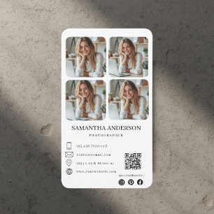 Tarjeta De Visita Realtor y fotógrafo moderno fotografo Grid y códig