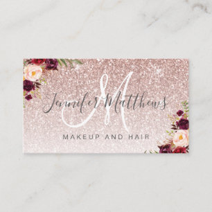 Tarjeta De Visita Reapertura del cabello de maquillaje floral de Ros