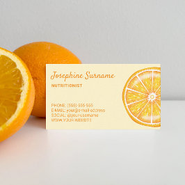 Tarjeta De Visita Rebanada de fruta naranja nutricionista dietista A