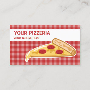 Tarjeta De Visita Rebanada de pizza de pizzería de dibujos animados