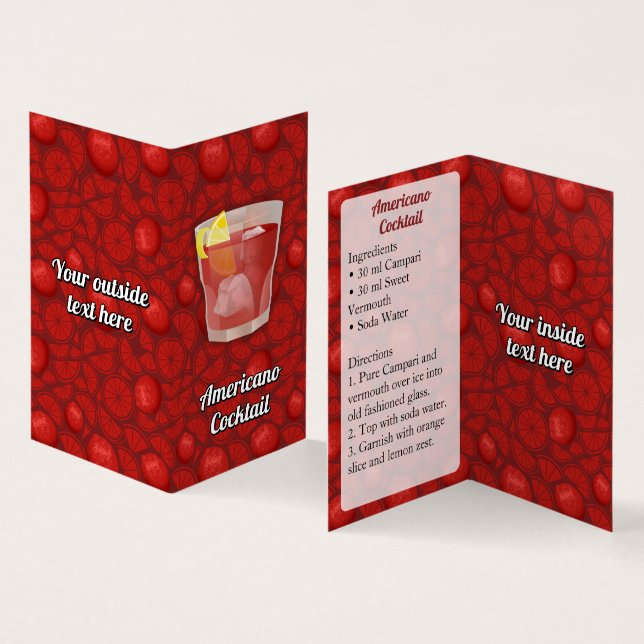 Tarjeta De Visita Receta Americana (Interior y exterior)