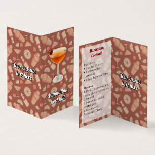 Tarjeta De Visita Receta de cóctel Manhattan