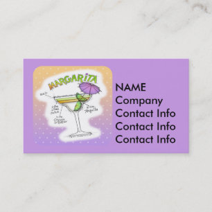 TARJETA DE VISITA RECETA DE MARGARITA COCTELERÍA ARTE
