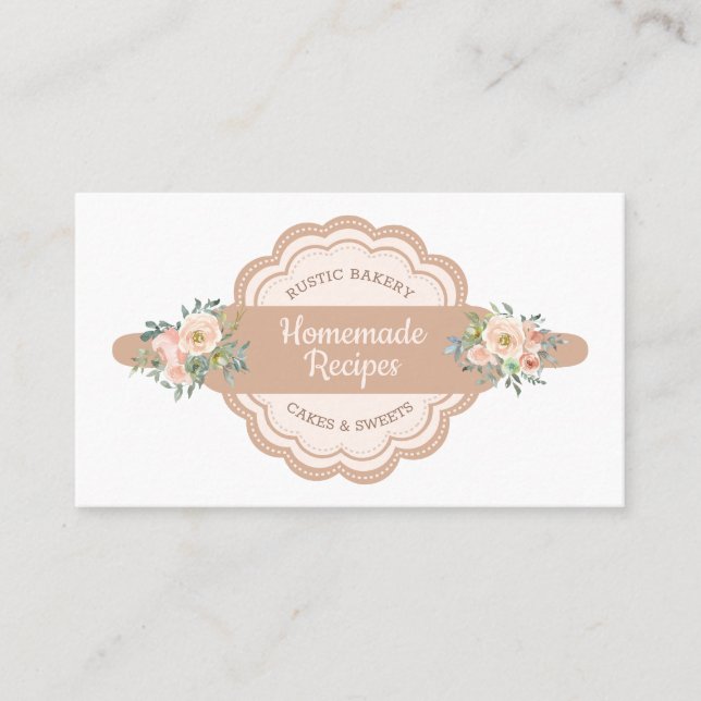 Tarjeta De Visita Receta de panadería casera para pasteleros (Anverso)