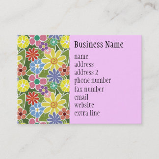 Tarjeta de visita rechoncha brillante floral de la