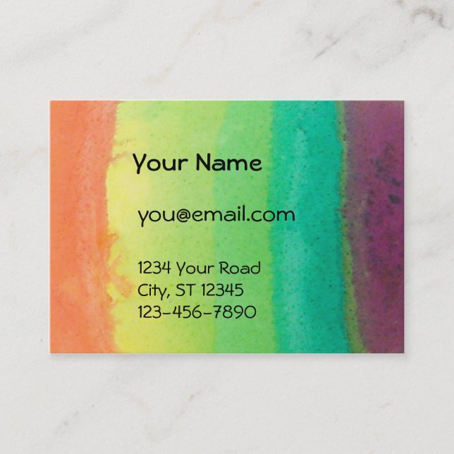 Tarjeta de visita rechoncha del arco iris (Anverso)