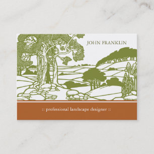 Tarjeta de visita rechoncha del paisaje de Nouveau