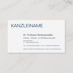 Tarjeta De Visita Rechtsanwälte Visitenkarte