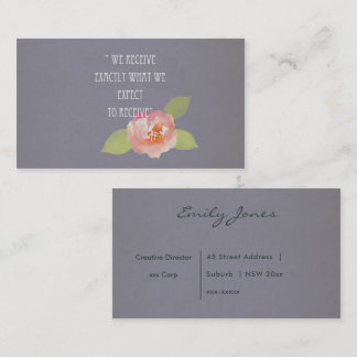TARJETA DE VISITA RECIBIMOS LO QUE ESPERAMOS PARA RECIBIR FLORAL ROS