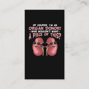 Tarjeta De Visita Reciclaje de órganos se pone bien donante de riñón