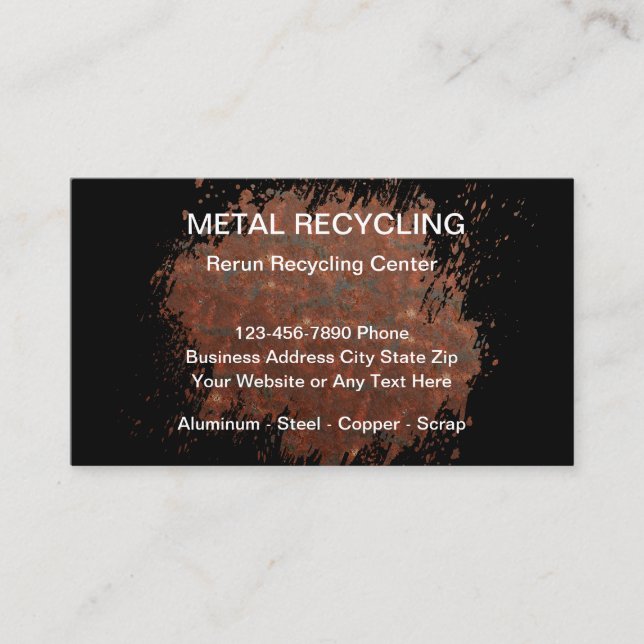 Tarjeta De Visita Reciclaje metalizado Y Barrera De Desecho (Anverso)
