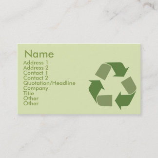 Tarjeta De Visita Recicle - el negocio